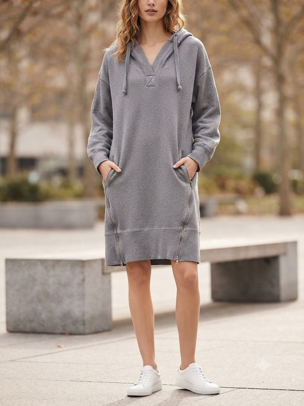 Free People Movement 'Spur of the Moment' Hoodie Dress – Grey Athletic Essential